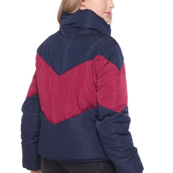 Color Block Retro Puffer Jacket - Picture 3 of 3
